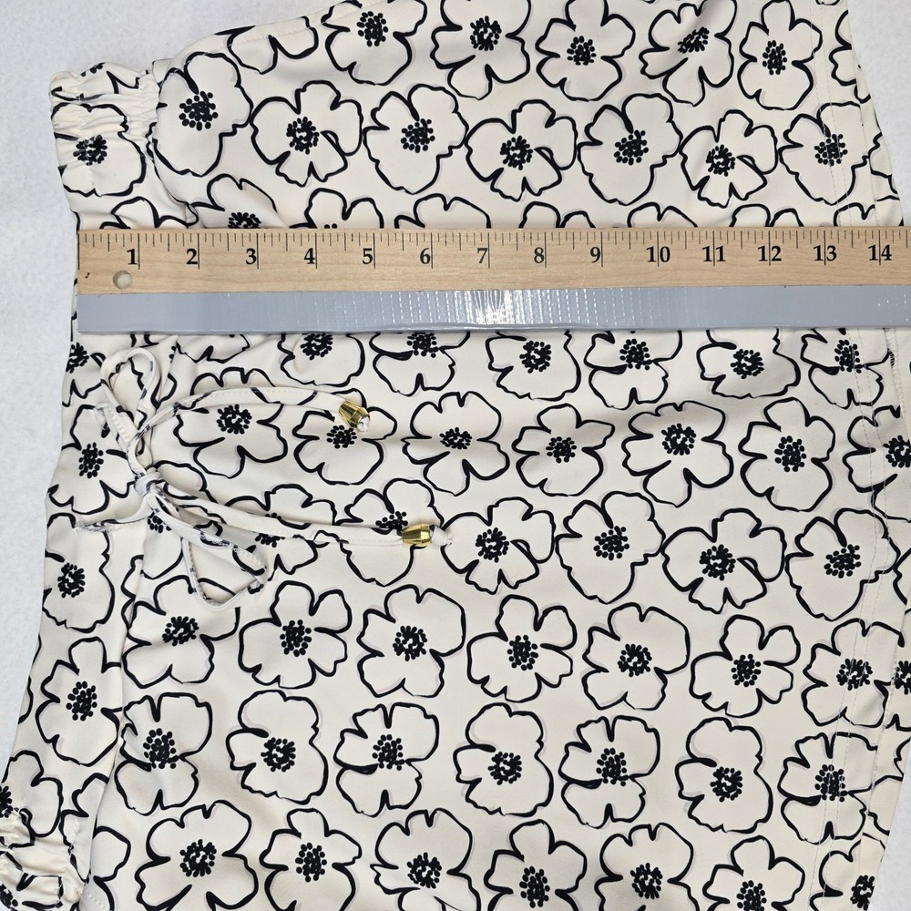 Jess Lea Womens Floral Athletic Skort Cream Black Drawstring Pockets Size Medium - Picture 8 of 8